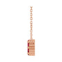 Sapphire Row Natural Gemstone Flower Cluster Necklace - Ruby, 14K Rose Gold (view 3)
