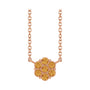 Sapphire Row Natural Gemstone Flower Cluster Necklace - Citrine, 14K Rose Gold