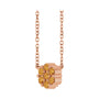 Sapphire Row Natural Gemstone Flower Cluster Necklace - Citrine, 14K Rose Gold (view 2)