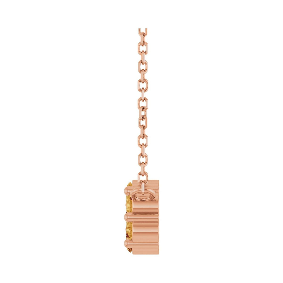 Sapphire Row Natural Gemstone Flower Cluster Necklace - Citrine, 14K Rose Gold (view 3)
