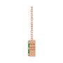 Sapphire Row Natural Gemstone Flower Cluster Necklace - Emerald, 14K Rose Gold (view 3)