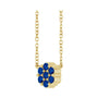 Sapphire Row Natural Gemstone Flower Cluster Necklace - Blue Sapphire, 14K Yellow Gold (view 2)