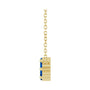 Sapphire Row Natural Gemstone Flower Cluster Necklace - Blue Sapphire, 14K Yellow Gold (view 3)