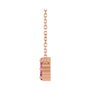 Sapphire Row Natural Gemstone Flower Cluster Necklace - Pink Tourmaline, 14K Rose Gold (view 3)