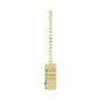 Sapphire Row Natural Gemstone Flower Cluster Necklace - Aquamarine, 14K Yellow Gold (view 3)