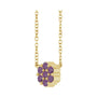 Sapphire Row Natural Gemstone Flower Cluster Necklace - Alexandrite, 14K Yellow Gold (view 2)