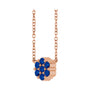 Sapphire Row Natural Gemstone Flower Cluster Necklace - Blue Sapphire, 14K Rose Gold (view 2)