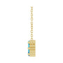 Sapphire Row Natural Gemstone Flower Cluster Necklace - Blue Zircon, 14K Yellow Gold (view 3)