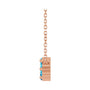 Sapphire Row Natural Gemstone Flower Cluster Necklace - Blue Zircon, 14K Rose Gold (view 3)