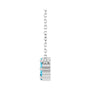 Sapphire Row Natural Gemstone Flower Cluster Necklace - Aquamarine, Platinum (view 3)