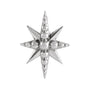 Sapphire Row Gold Beaded Starburst Pendant - 14K White Gold