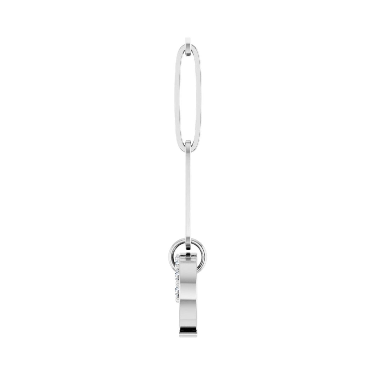 Sapphire Row Natural Diamond Pavé Carabiner Charm Necklace - 14K White Gold (view 3)