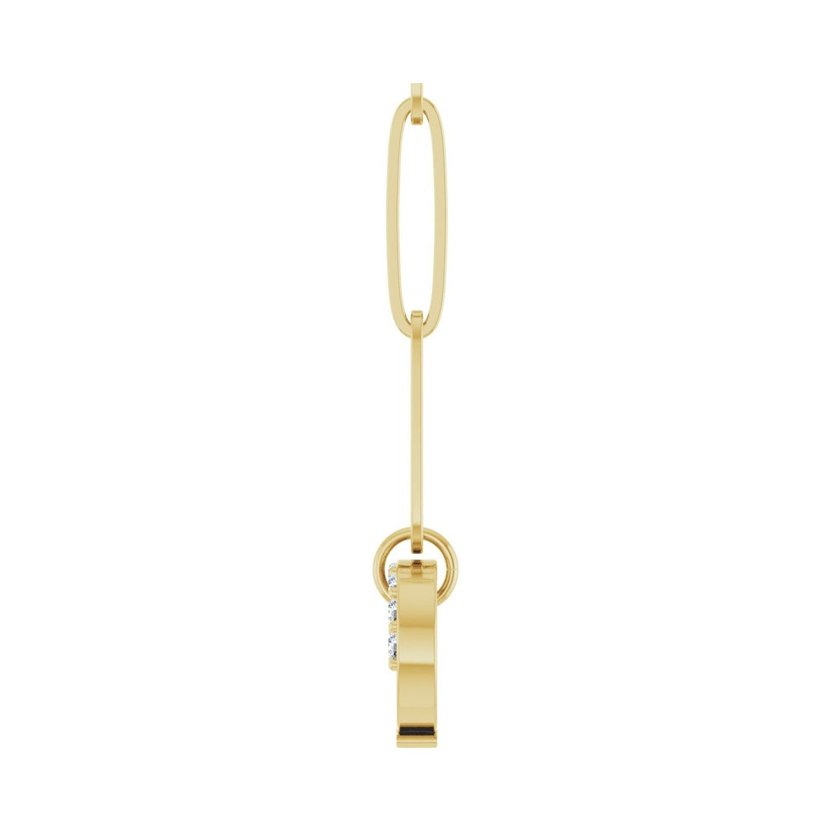 Sapphire Row Natural Diamond Pavé Carabiner Charm Necklace - 14K Yellow Gold (view 3)