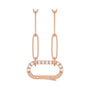 Sapphire Row Natural Diamond Pavé Carabiner Charm Necklace - 14K Rose Gold