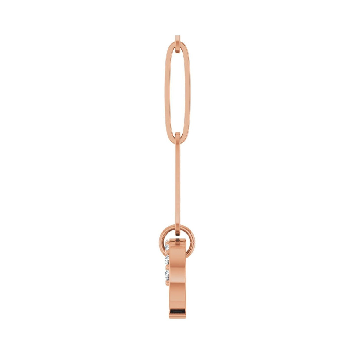 Sapphire Row Natural Diamond Pavé Carabiner Charm Necklace - 14K Rose Gold (view 3)