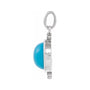 Sapphire Row Natural Gemstone Beaded Cabochon Pendant - Turquoise, 14K White Gold (view 2)