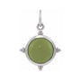 Sapphire Row Natural Gemstone Beaded Cabochon Pendant - Jade, 14K White Gold