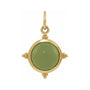 Sapphire Row Natural Gemstone Beaded Cabochon Pendant - Jade, 14K Yellow Gold
