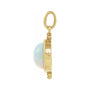 Sapphire Row Lab-Grown White Opal Beaded Cabochon Pendant - 14K Yellow Gold (view 2)
