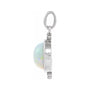 Sapphire Row Lab-Grown White Opal Beaded Cabochon Pendant - 14K White Gold (view 2)