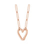 Sapphire Row Gold Heart Carabiner Necklace - 14K Rose Gold, 16" (view 2)