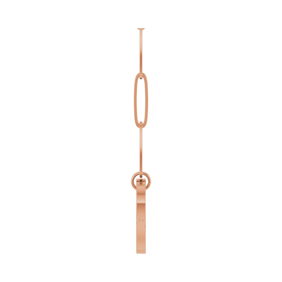 Sapphire Row Gold Heart Carabiner Necklace - 14K Rose Gold, 16" (view 3)