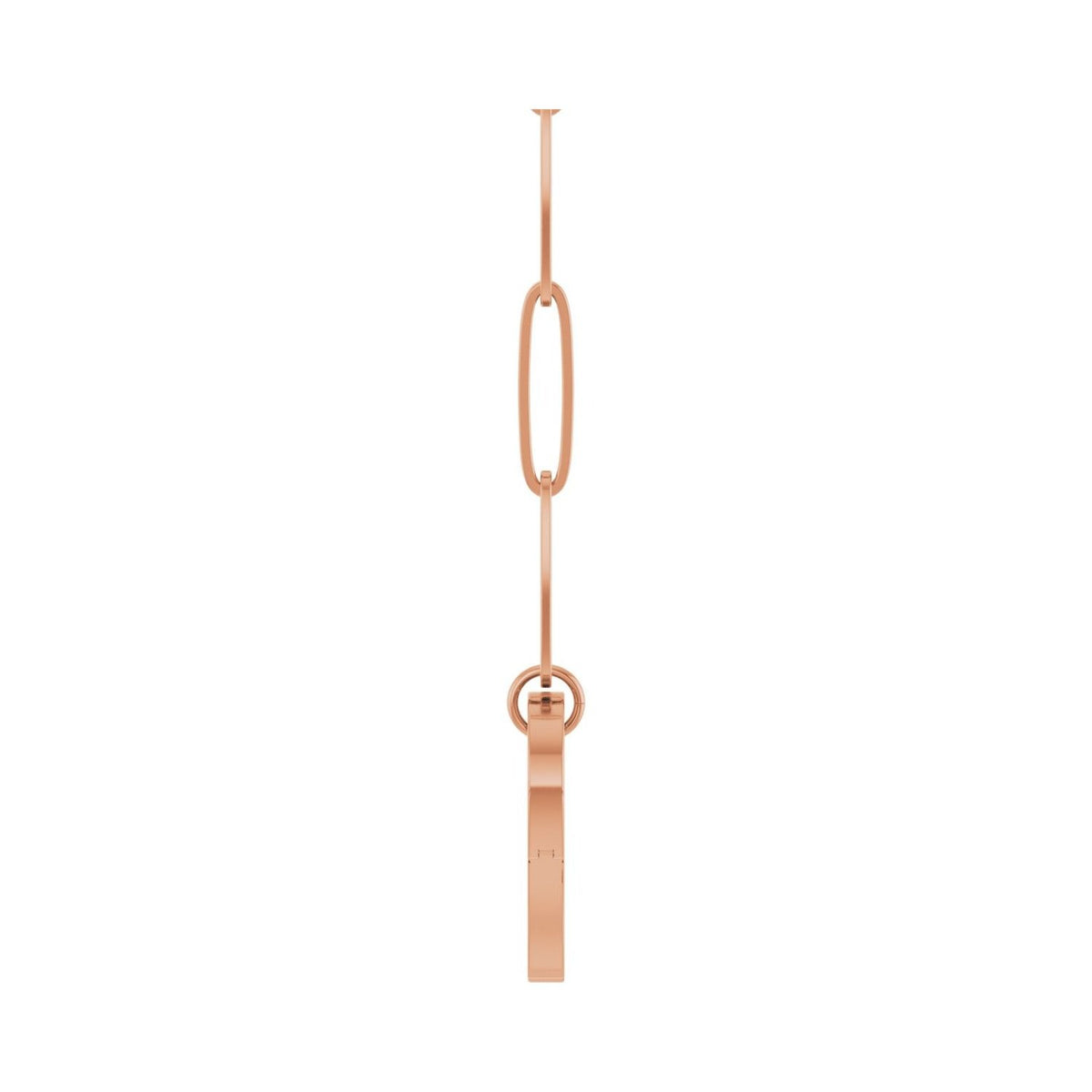 Sapphire Row Gold Heart Carabiner Necklace - 14K Rose Gold, 18" (view 3)