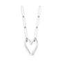 Sapphire Row Gold Heart Carabiner Necklace - 14K White Gold, 16" (view 2)