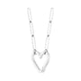 Sapphire Row Gold Heart Carabiner Necklace - 14K White Gold, 18" (view 2)