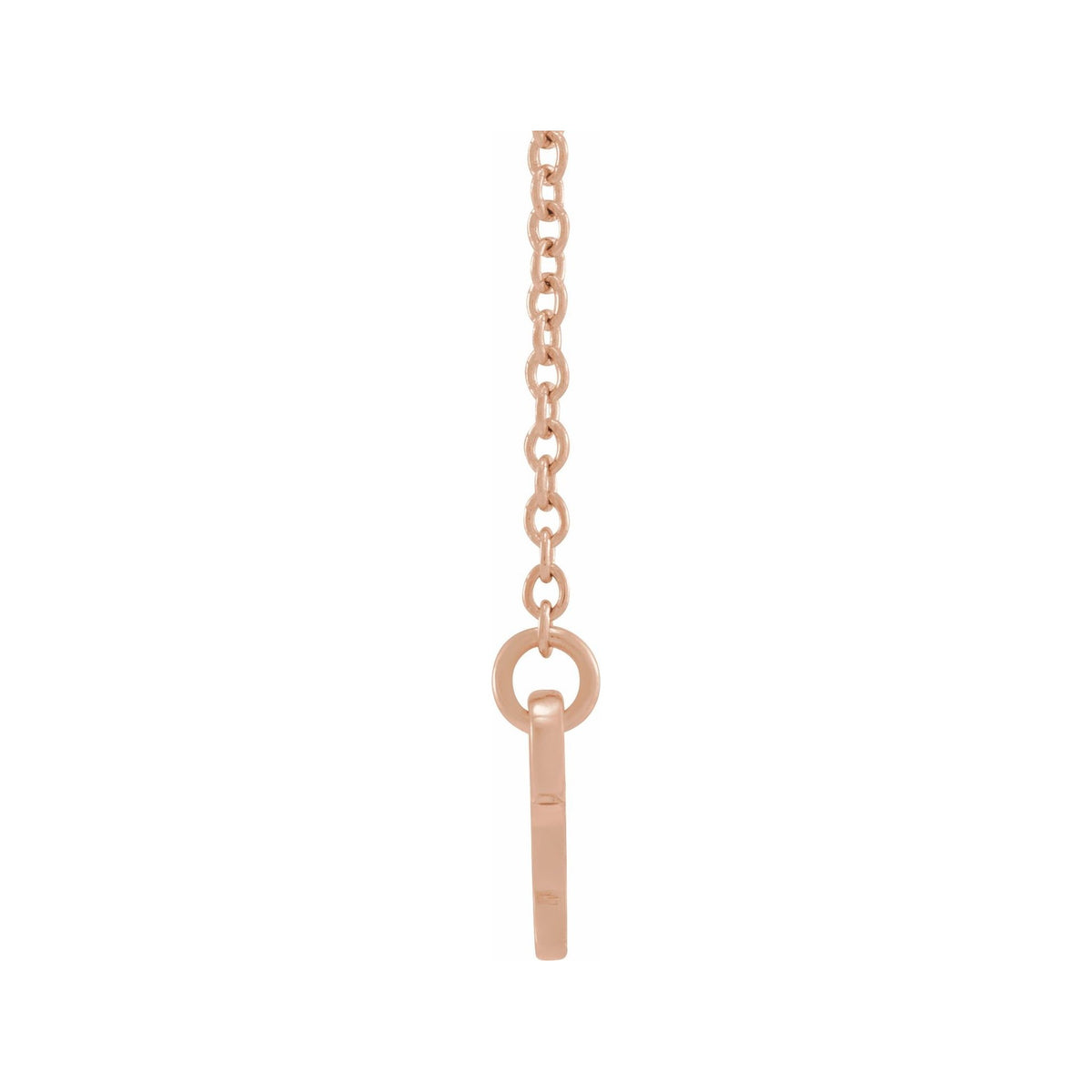 Sapphire Row Gold Script Zodiac Necklace - 14K Rose Gold, Capricorn (view 2)