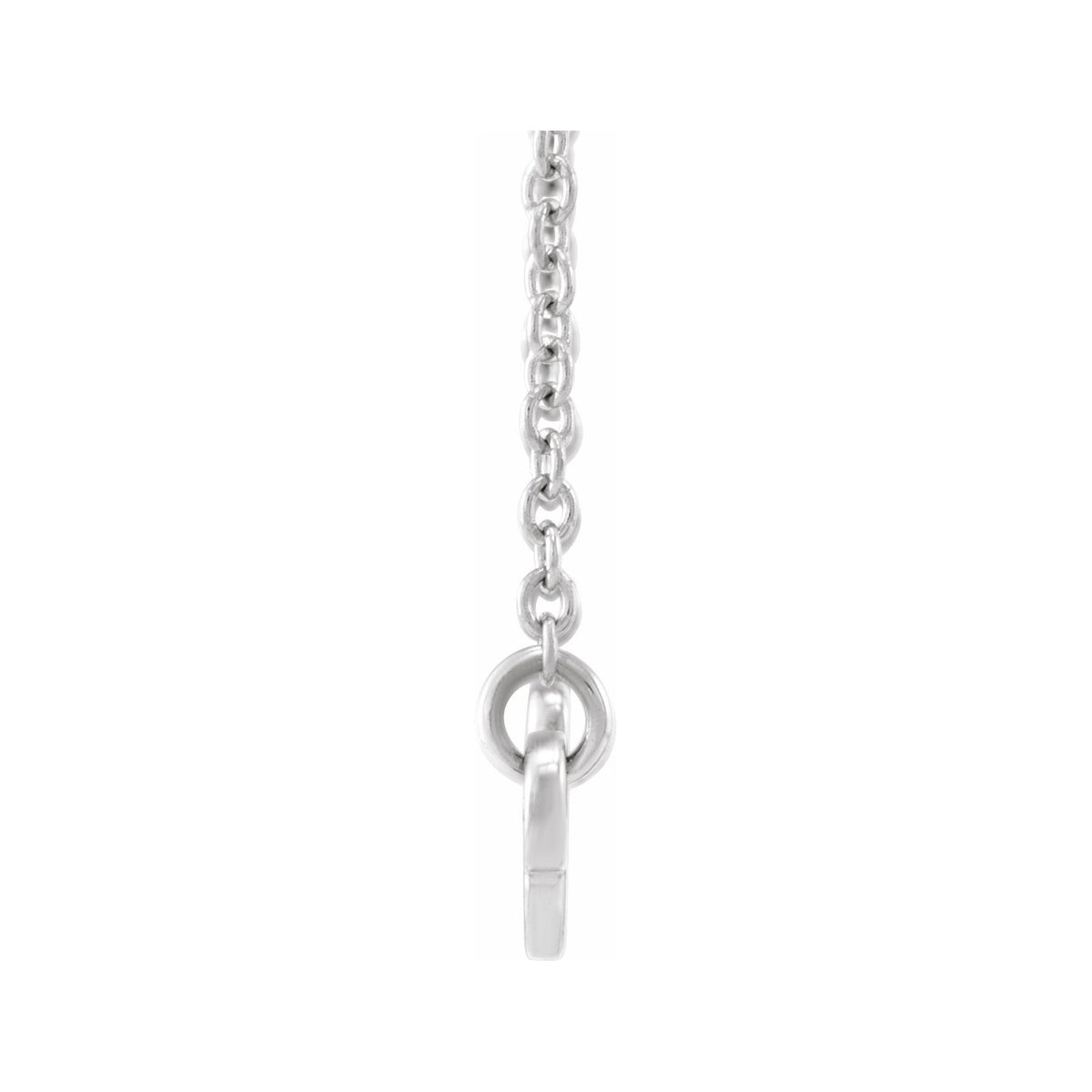 Sapphire Row Gold Script Zodiac Necklace - Platinum, Leo (view 2)