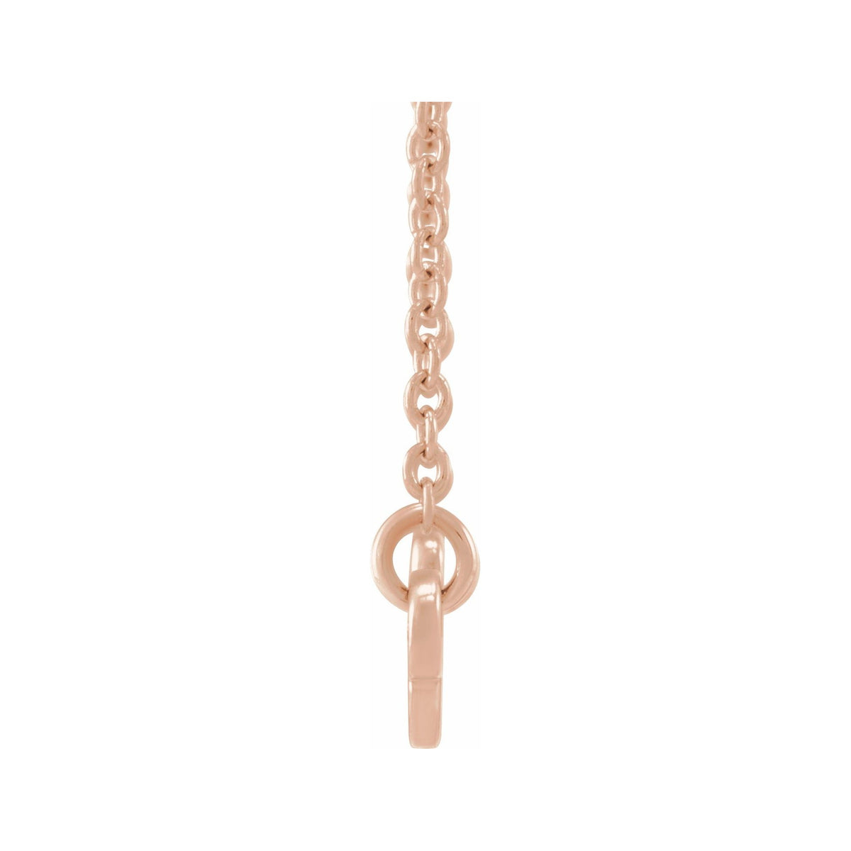 Sapphire Row Gold Script Zodiac Necklace - 14K Rose Gold, Leo (view 2)
