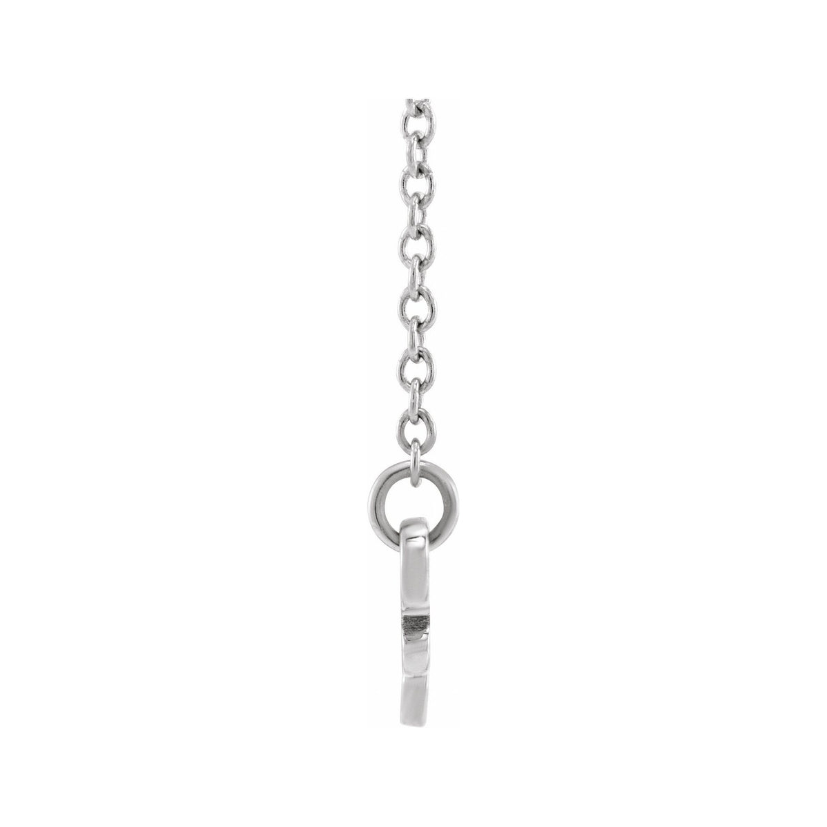 Sapphire Row Gold Script Zodiac Necklace - Platinum, Aquarius (view 2)