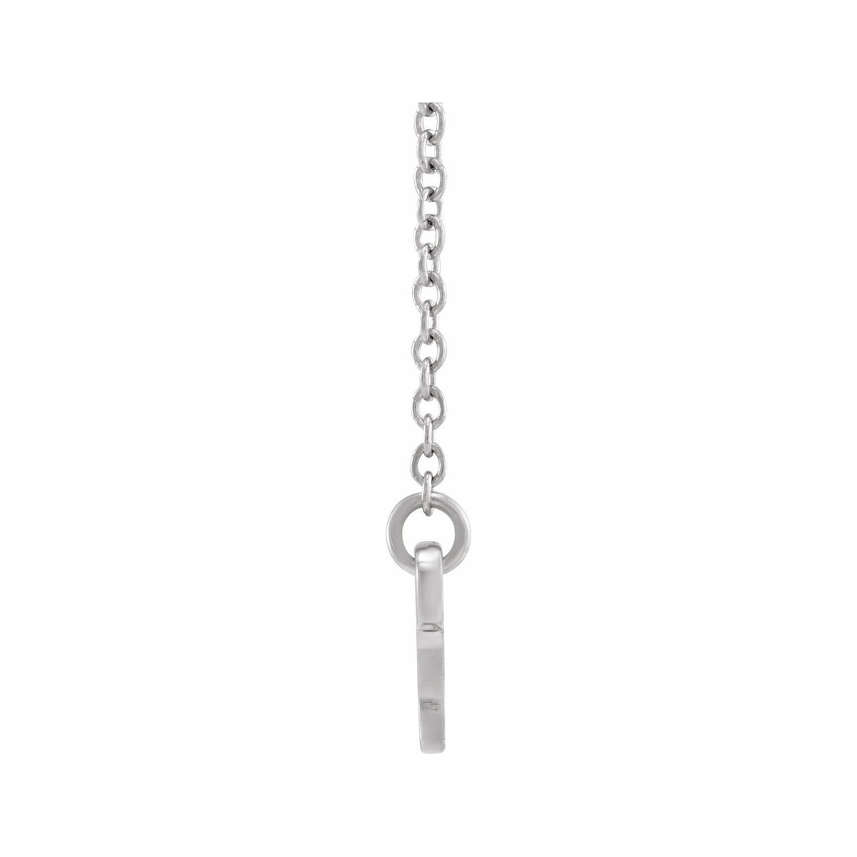 Sapphire Row Gold Script Zodiac Necklace - 14K White Gold, Capricorn (view 2)