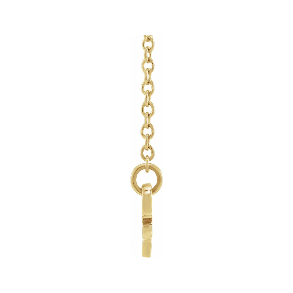Sapphire Row Gold Script Zodiac Necklace - 14K Yellow Gold, Aquarius (view 2)