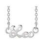 Sapphire Row Gold Script Zodiac Necklace - 14K White Gold, Leo