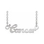 Sapphire Row Gold Script Zodiac Necklace - Platinum, Cancer