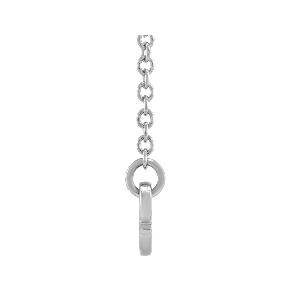 Sapphire Row Gold Script Zodiac Necklace - Platinum, Cancer (view 2)