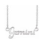 Sapphire Row Gold Script Zodiac Necklace - Platinum, Gemini