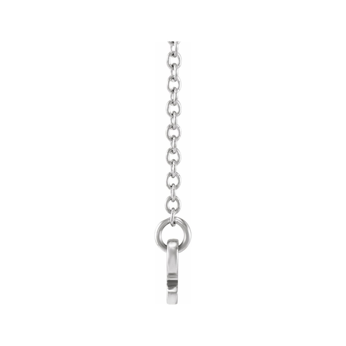 Sapphire Row Gold Script Zodiac Necklace - 14K White Gold, Sagittarius (view 2)