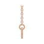 Sapphire Row Gold Script Zodiac Necklace - 14K Rose Gold, Cancer (view 2)