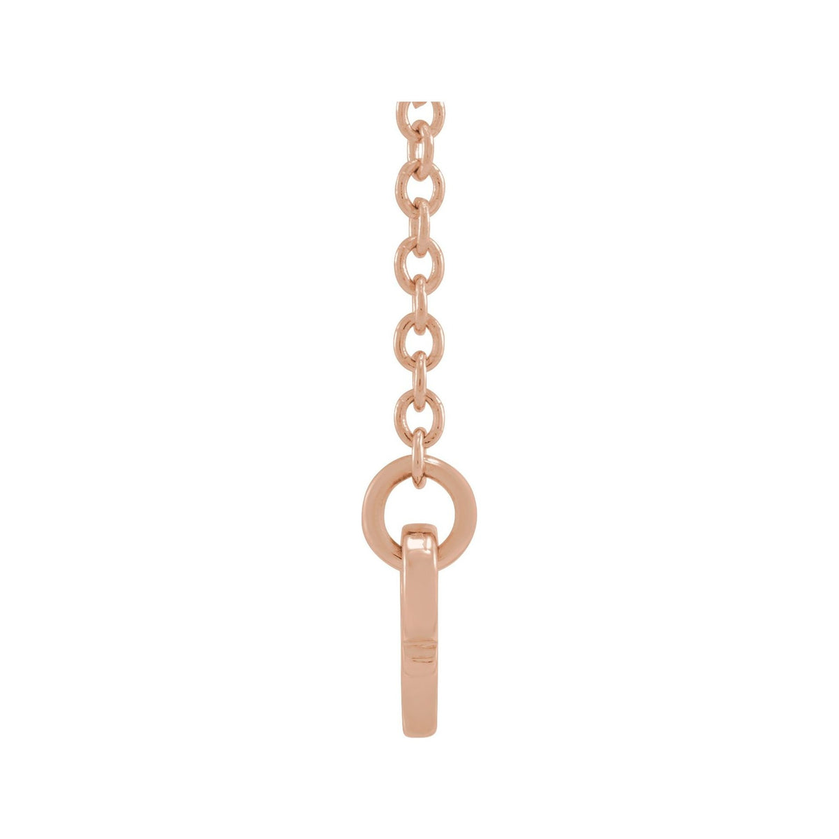 Sapphire Row Gold Script Zodiac Necklace - 14K Rose Gold, Cancer (view 2)