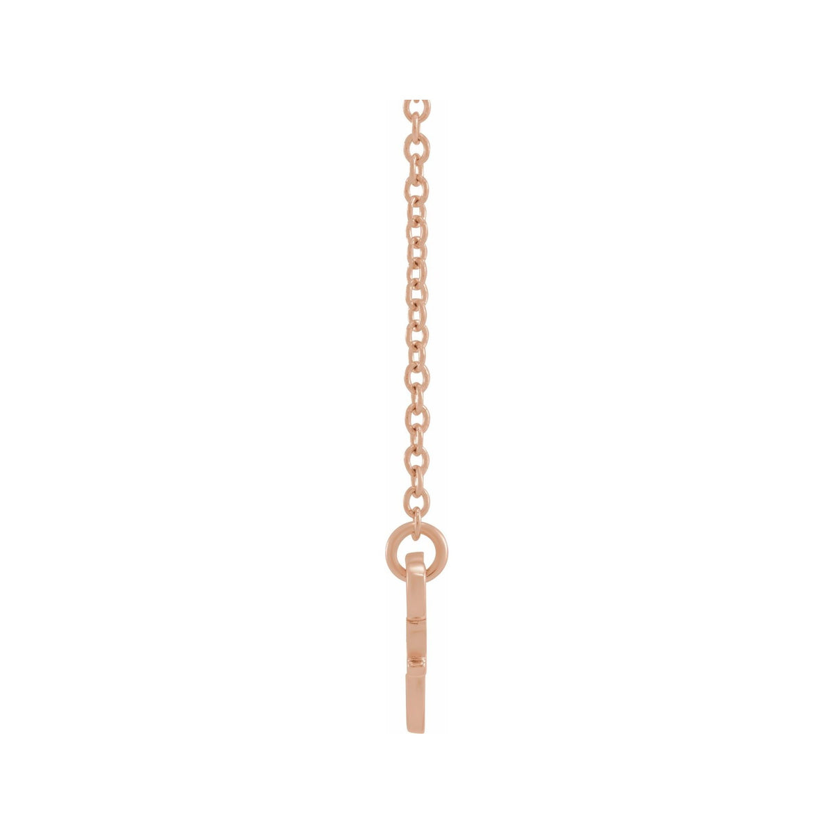 Sapphire Row Gold Script Zodiac Necklace - 14K Rose Gold, Gemini (view 2)