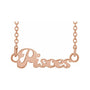 Sapphire Row Gold Script Zodiac Necklace - 14K Rose Gold, Pisces