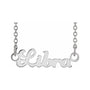 Sapphire Row Gold Script Zodiac Necklace - 14K White Gold, Libra