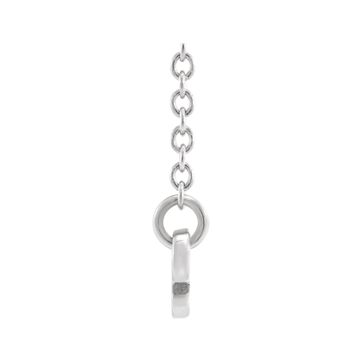 Sapphire Row Gold Script Zodiac Necklace - Platinum, Aries (view 2)