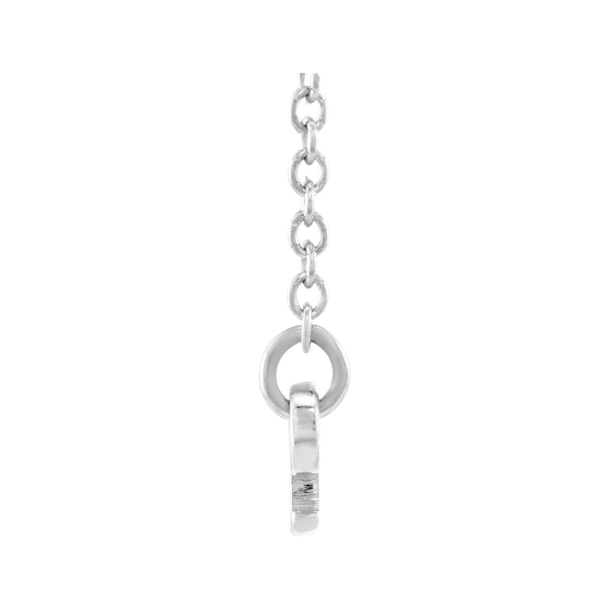 Sapphire Row Gold Script Zodiac Necklace - Platinum, Libra (view 2)