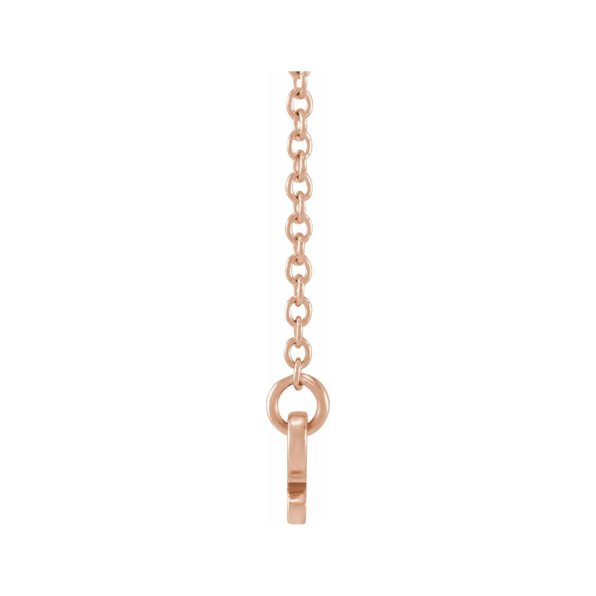 Sapphire Row Gold Script Zodiac Necklace - 14K Rose Gold, Sagittarius (view 2)