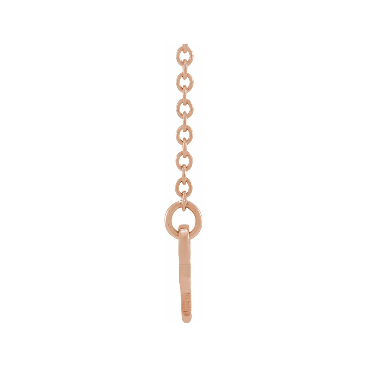 Sapphire Row Gold Script Zodiac Necklace - 14K Rose Gold, Scorpio (view 2)
