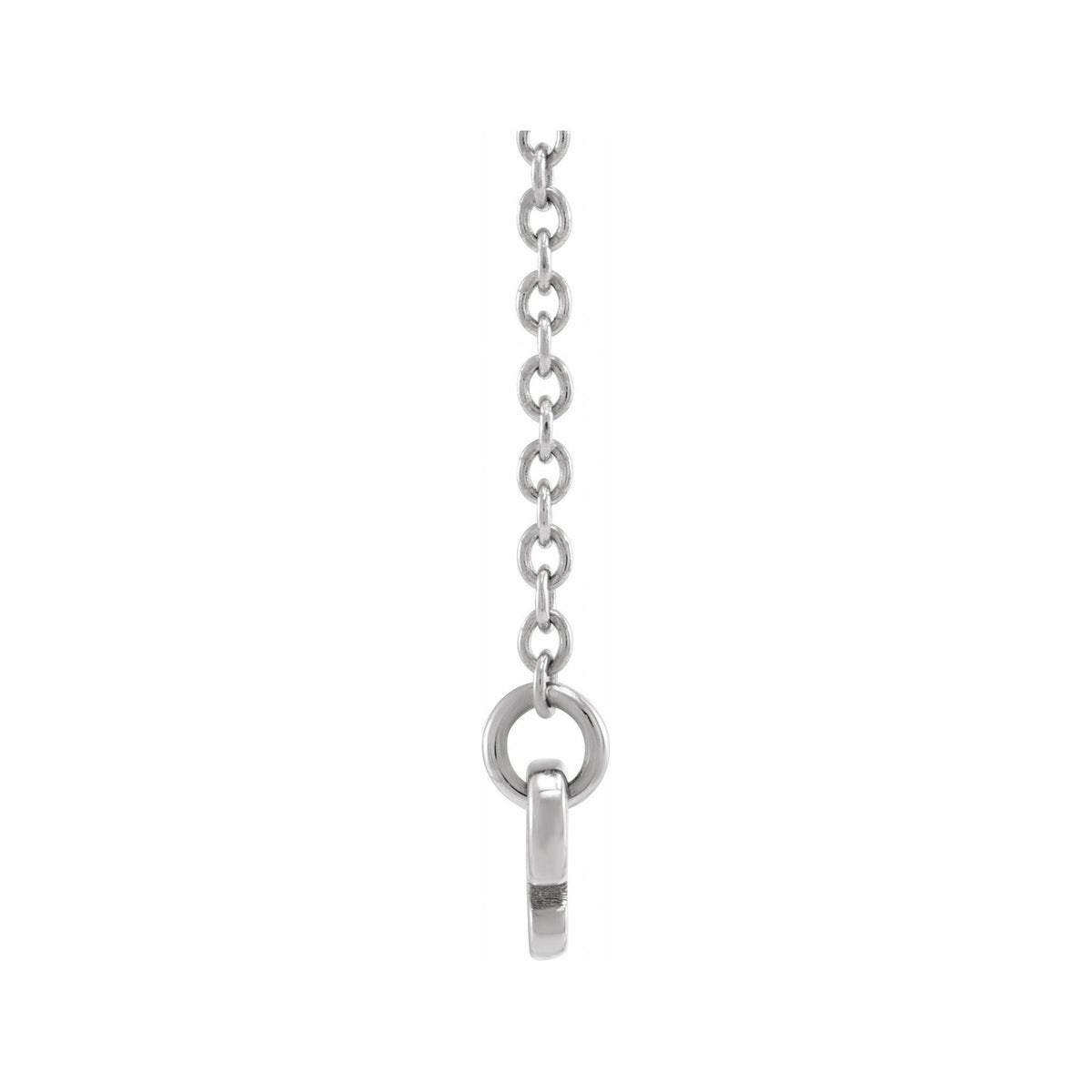 Sapphire Row Gold Script Zodiac Necklace - 14K White Gold, Pisces (view 2)